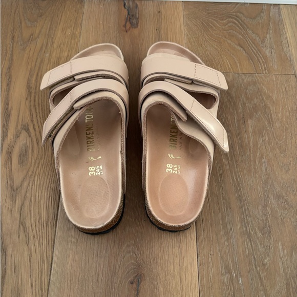 Birkenstock Shoes - Birkenstock Arizona Blush/Nude Leather Dual-Strap Sandals